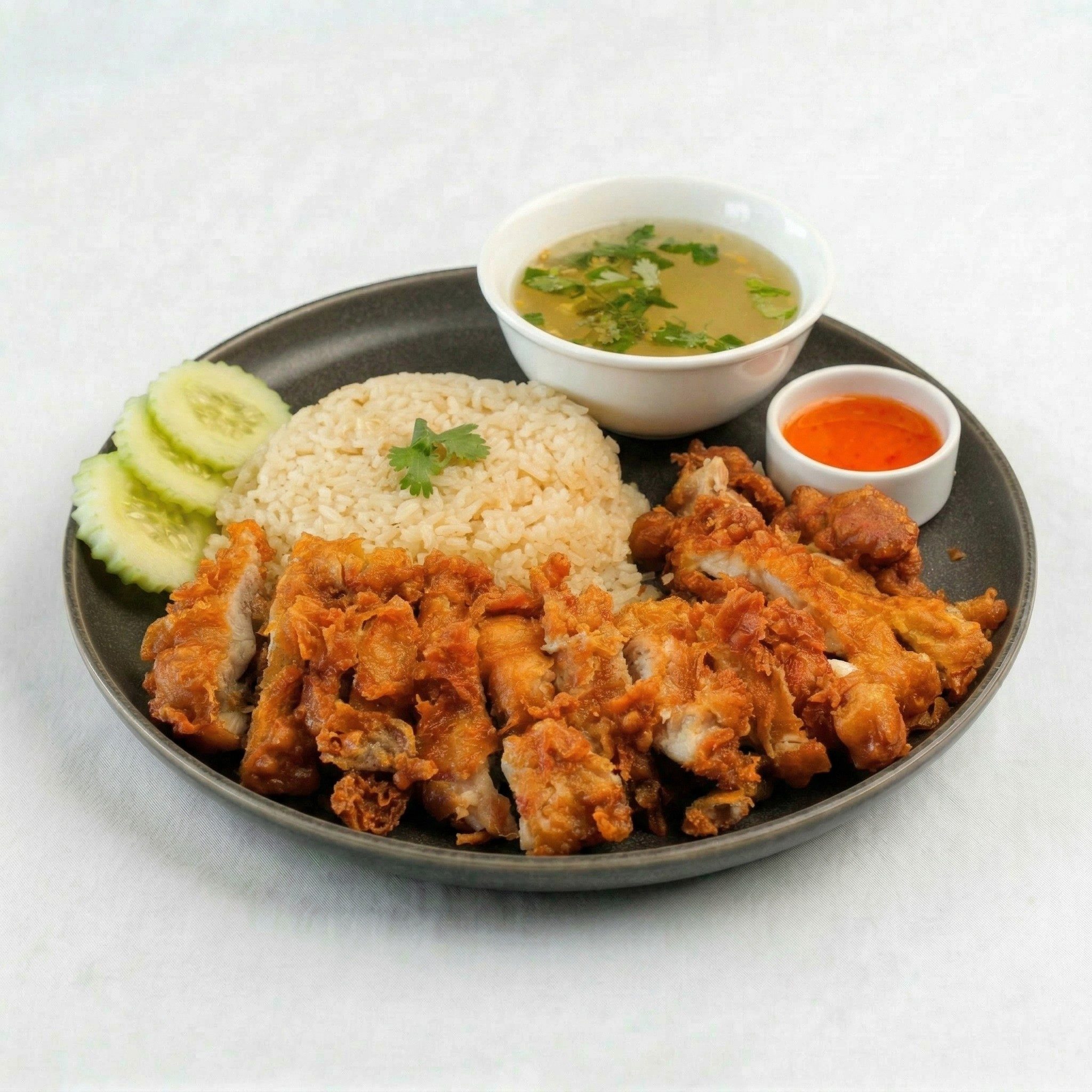 Crispy Chicken with Rice.