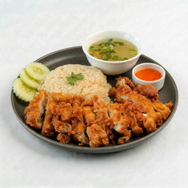 Crispy Chicken with Rice.
